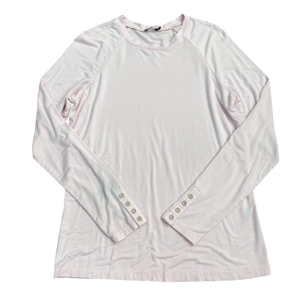 J.McLaughlin Long Sleeve Button Cuff Top Women Size S Light Pink Classic Casual